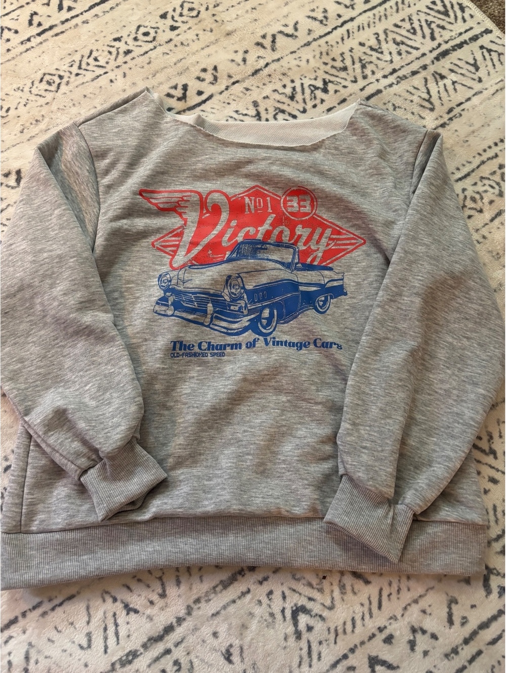 SHEIN Victory Vintage Cars Graphic Sweatshirt Size S